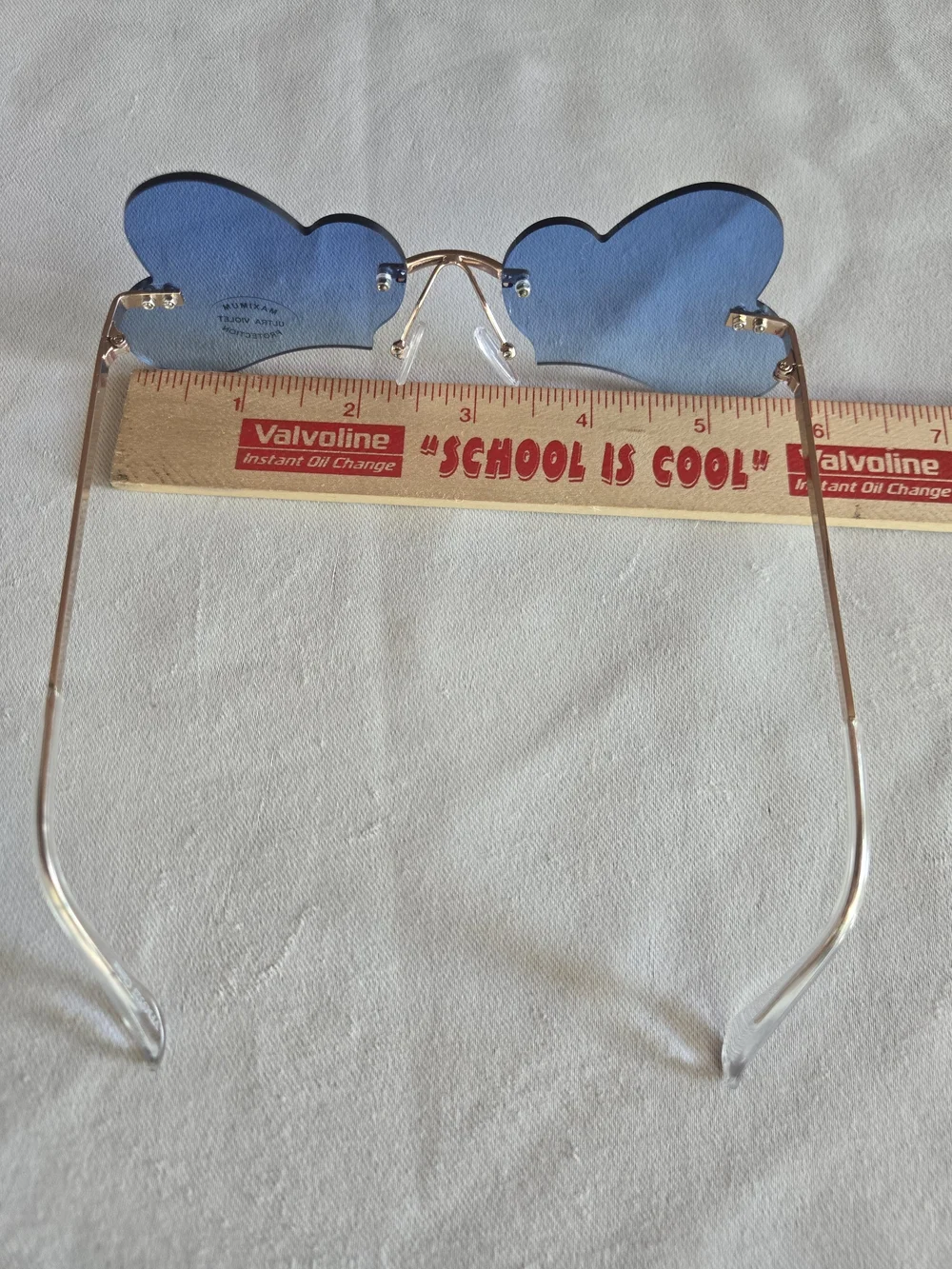 Blue Cloud-Shaped Rimless Sunglasses